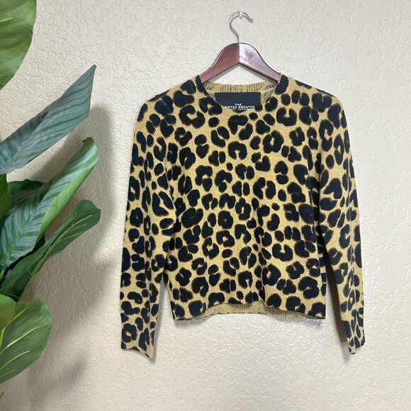 Marc Jacob’s The Printed Sweater Pull-over Top Yellow Leopard Size Small - Picture 5 of 5